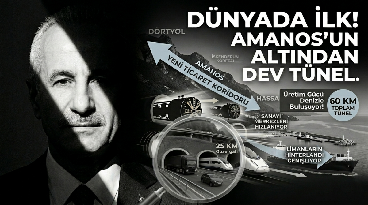 Dünyada Bir İlk! Amanos Dağları'nın Altına Dev Proje: Ulaşım Süresi 1 Saatten 5 Dakikaya Düşüyor